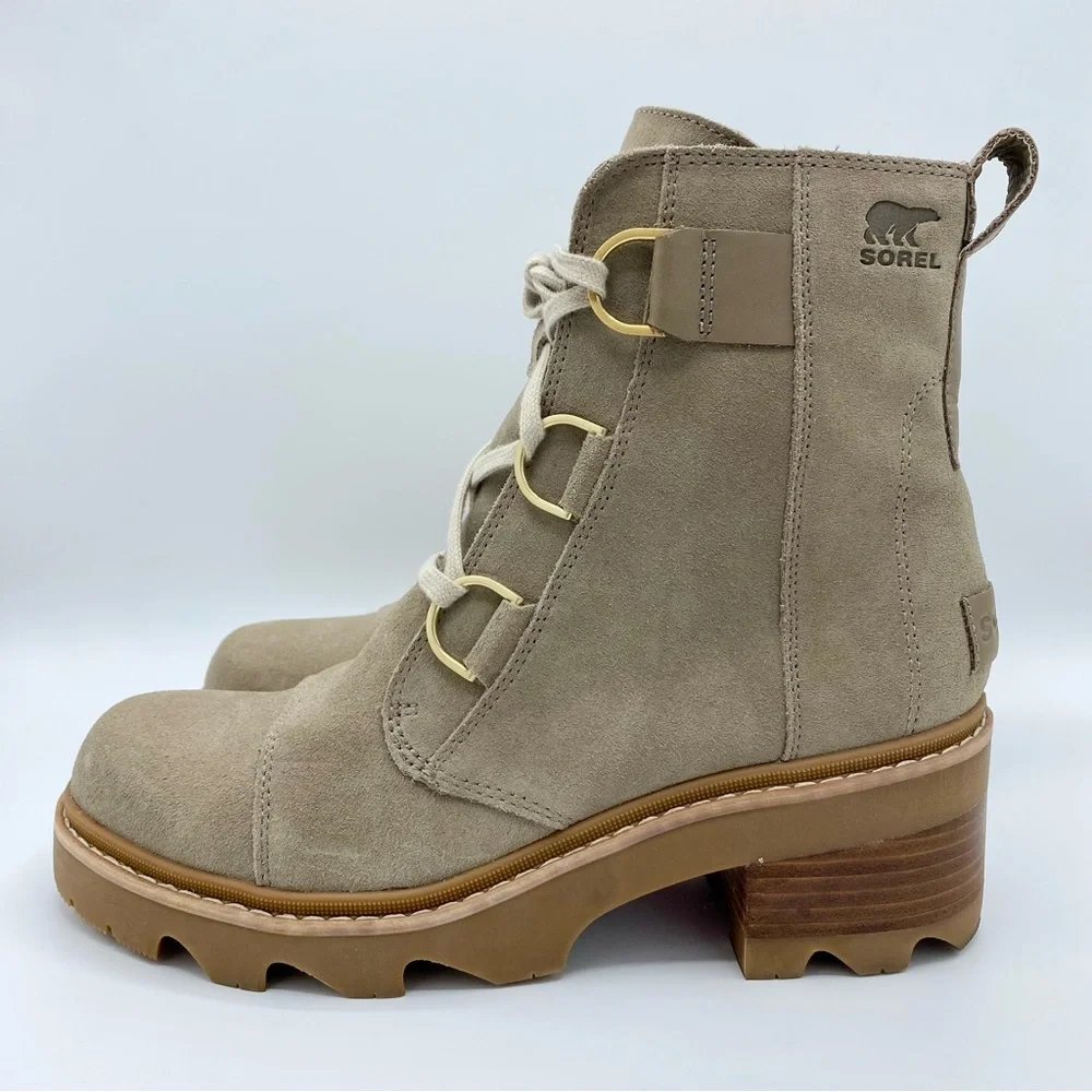Sorel Omega Taupe Gum 2 Joan Now Lace-Up Boot Size 10